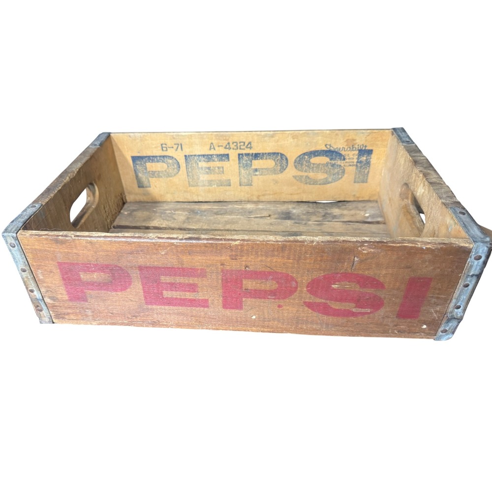 Vintage 1971 Pepsi Wooden Crate Durabilt Soda Carrier Minneapolis St Paul